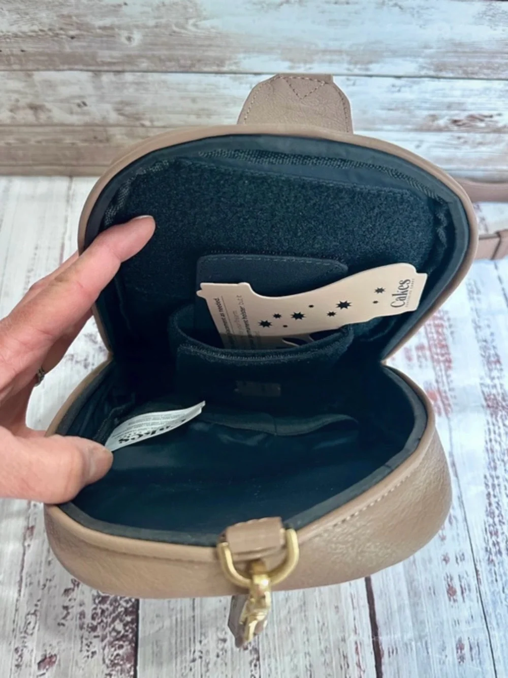 Cakes Concealed Carry Madeline XL-M Leather Purse in Almond - Picture 8 of 13